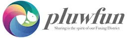 PLUWFUN logo: a colourful circular flying-squirrel mark with the pluwfun wordmark