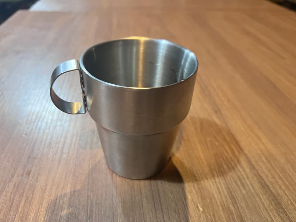 A reusable stainless-steel cup